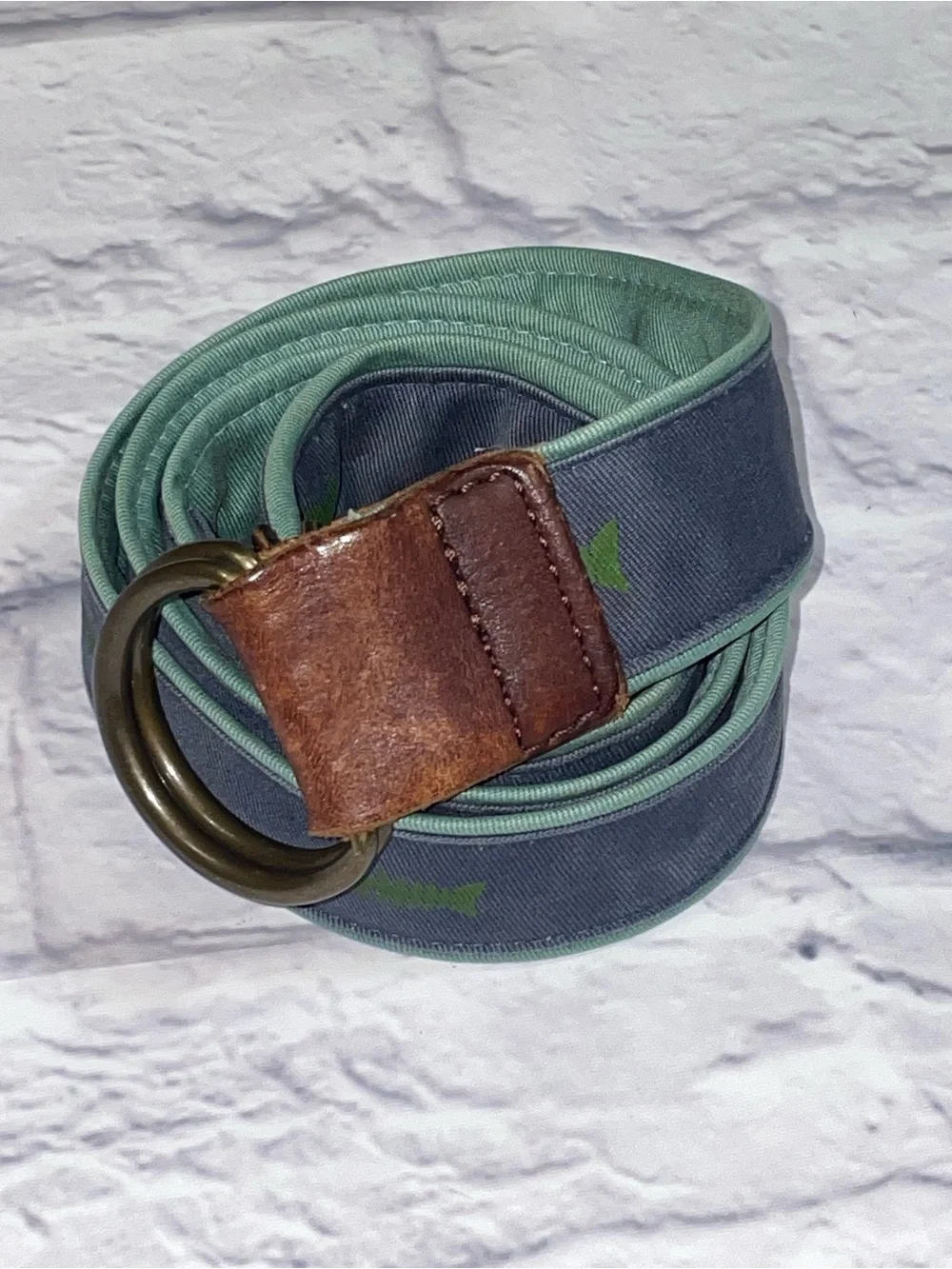 J. Crew Vintage Canvas Leather Trim Belt. Small/Medium